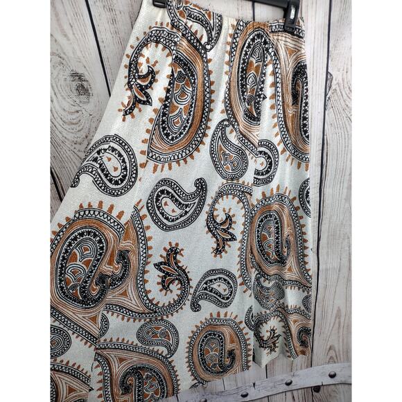 Vintage 60s MOD Daisy's Originals of Miami Metallic Paisley A-Line Maxi Skirt - Picture 8 of 12